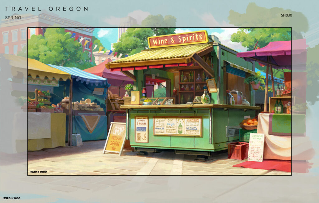 Farmer market of PortlandColor background